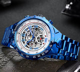 NEW - Luxury Mens Golden Mechanical Automatic Skeleton Watch - The Jewellery Supermarket