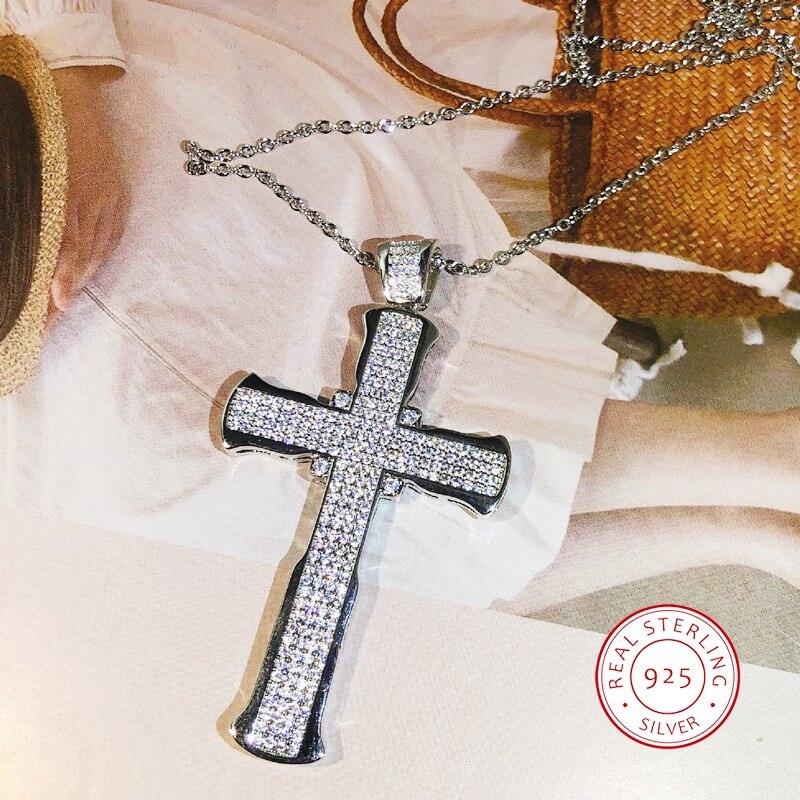 Unique Luxury Jewelry Silver Cross Necklace - Lucky Princess AAAA+ Cubic Zirconia Diamonds Necklace - The Jewellery Supermarket