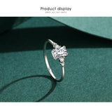 Splendid Rectangle Silver Clear AAA+ Cubic Zirconia Diamonds Ring - The Jewellery Supermarket