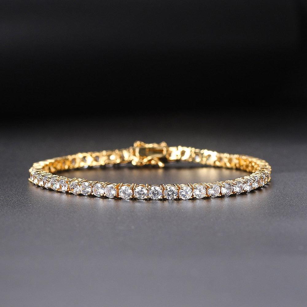 Crystal Tennis Bracelets for Women - Luxury AAA+ Cubic Zirconia Simulated Diamonds Gold Colour Jewellery - The Jewellery Supermarket