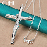 Remarkable 925 Sterling Silver Jesus Cross Pendant Necklace - Unisex Charming Wedding Religious Jewellery - The Jewellery Supermarket