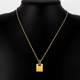 NEW - Famous Brand Designer Rectangle Square Pattern Stainless Steel Jewellery Sets For Women - The Jewellery Supermarket