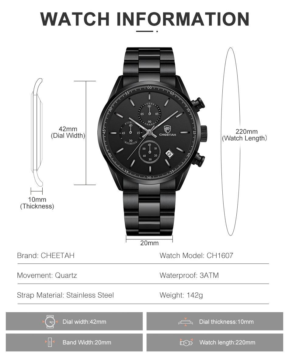 NEW ARRIVAL - Top Brand Luxury Fashion Business Quartz Stainless Steel Waterproof Sports Men’s Wristwatch - The Jewellery Supermarket