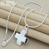 POPULAR Sterling Silver Cross Pendant Necklace with Snake Chain For Women - Religious Jewellery - The Jewellery Supermarket