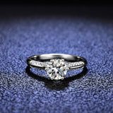 Attractive Platinum Plated Round Cut High Quality Moissanite Diamonds Rings - Fine Jewellery