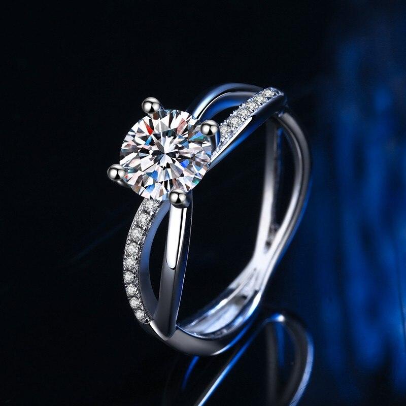Remarkable Fancy Wave Design VVS1 D Color Round High Quality Moissanite Diamonds Rings - Fine Jewellery - The Jewellery Supermarket