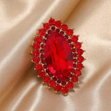 NEW VINTAGE RINGS Trendy Female Luxury Jewelry Pear Crystal Adjustable White Red Blue Rings - The Jewellery Supermarket