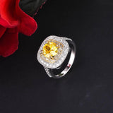 Gorgeous AAA+ Cubic Zirconia Yellow Engagement Luxury Ring - The Jewellery Supermarket