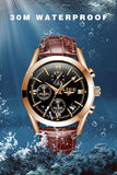 Great Gifts for Men - New Fashion Top Brand Luxury Quartz Premium Leather Waterproof Sport Chronograph Watch - The Jewellery Supermarket