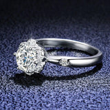 Excellent Halo Flower 1.0 ct Round Cut High Quality Moissanite Diamonds Luxury Ring - Fine Jewellery - The Jewellery Supermarket