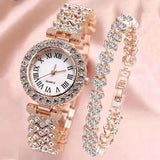 New Terrific Luxury Simulated Diamonds Watch Bling Fashion Watch And Bracelet Set - Ideal Gifts - The Jewellery Supermarket