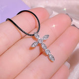 Dazzling Silver Light Luxury 17 Style Selection of AAA+ Cubic Zirconia Diamonds Cross Pendants Necklaces - The Jewellery Supermarket