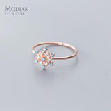 Colorful AAAA Simulated Diamond Cute 3 Color Snowflake Authentic 925 Sterling Silver Ring - Original Fine Jewellery - The Jewellery Supermarket