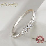 NEW - Rectangle Shiny and transparent Classic Luxury AAAA Quality Simulated Diamonds Fine Ring - The Jewellery Supermarket