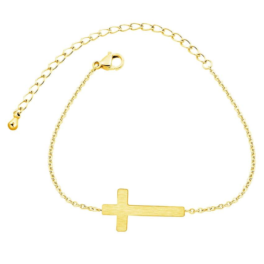 BEST OFFER Jesus Cross Stainless Steel Chain Christian Crucifix Charming Bracelets For Women - Religious Jewellery - The Jewellery Supermarket