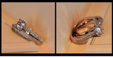 New Design Rose Gold Silver Color Round Cut AAA+ Quality Luxury Wedding Ring Set - The Jewellery Supermarket