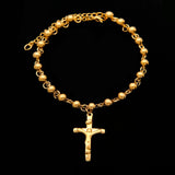 New Top Quality Women Bead Stainless Steel Rosary Bracelet With Cross Jesus Pendant - Religious Christian Bracelet - The Jewellery Supermarket