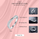 Luxury Women Silver Sterling Irregular Stackable Clear CZ Diamonds Ring For Party Jewelry Gift - The Jewellery Supermarket