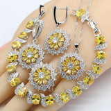 Ideal Birthday Gift - Silver 925 Yellow Zircon Jewellery Set - The Jewellery Supermarket