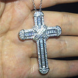 Luxury Cross Pendant AAA+ Cubic Zirconia Diamonds 925 Sterling silver Cross Pendants Necklaces - The Jewellery Supermarket