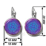 NEW - Muslim Symbol Silver-plated 16mm Glass Cabochon French Hook Religious Earrings for Women - The Jewellery Supermarket