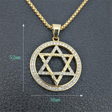 NEW Star of David Gold Color Stainless Steel Hexagram Pendant Necklace Women/Men - The Jewellery Supermarket