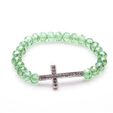 Popular Cross Pendant Acrylic Crystal Beads Strand Bracelet Charming Bracelets for Women - Female Jewellery - The Jewellery Supermarket