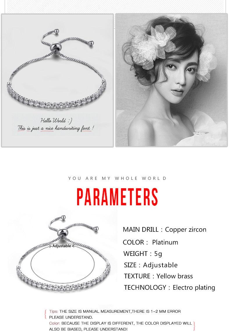 NEW Luxury Silver Colour AAA+ Cubic Zirconia Diamonds Tennis Bracelets - Quality Bracelets For Women - The Jewellery Supermarket
