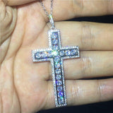 Luxury Cross Pendant AAA+ Cubic Zirconia Diamonds 925 Sterling silver Cross Pendants Necklaces - The Jewellery Supermarket