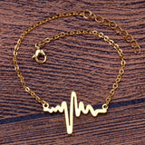 New Design Gold Colour Heart Beat Pendant Necklace Earrings Stainless Steel Chains Jewellery Sets - The Jewellery Supermarket