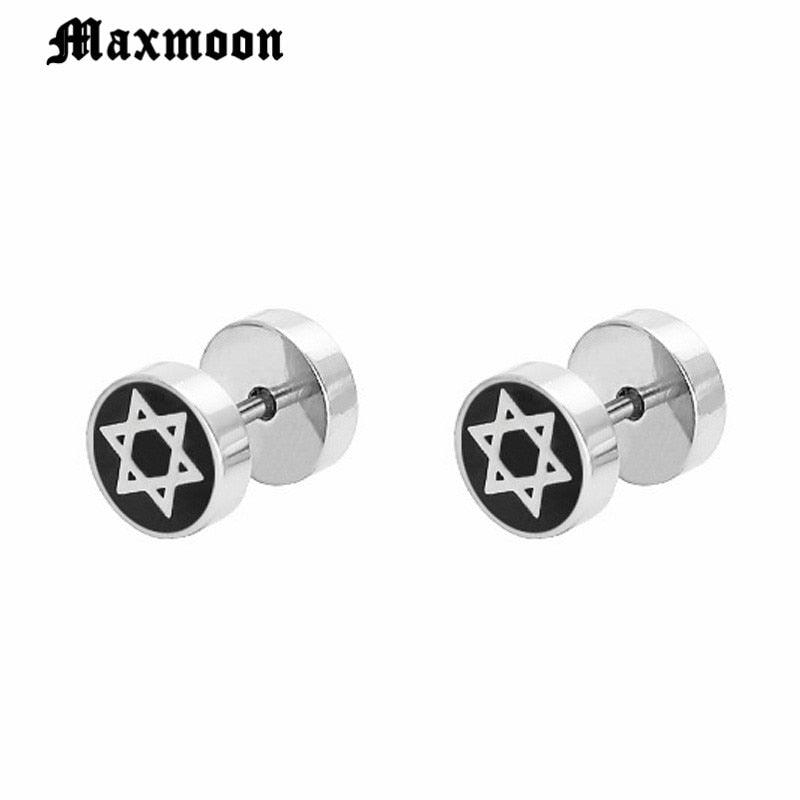 NEW Stylish Star Of David Earrings for Men and Women Unique Stainless Steel Stud Earrings - The Jewellery Supermarket