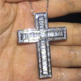 Luxury Cross Pendant AAA+ Cubic Zirconia Diamonds 925 Sterling silver Cross Pendants Necklaces - The Jewellery Supermarket