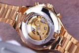 NEW - Luxury Mens Golden Mechanical Automatic Skeleton Watch - The Jewellery Supermarket