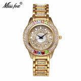 Luxury Brand Ladies Gold Rose Gold Silver Colour Women Simulated Diamonds Bling Fashion Party Watches - The Jewellery Supermarket