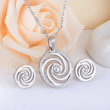 New Design Crystal Stainless Steel Imitation Pearl Round Pendant Necklace Jewellery Sets - The Jewellery Supermarket