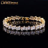 High Quality Yellow Gold Color Fashion AAA+ Cubic Zirconia Simulated Diamonds Tennis Bracelets - The Jewellery Supermarket