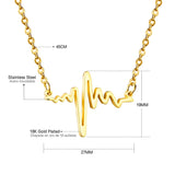 New Design Gold Colour Heart Beat Pendant Necklace Earrings Stainless Steel Chains Jewellery Sets - The Jewellery Supermarket