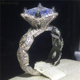 NEW Vintage Luxury Princess cut AAAA Quality CZ Diamonds Engagement Wedding Court Ring