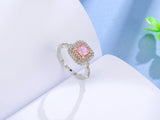 QUALITY RINGS Luxury Pink Princess AAA+ Cubic Zirconia Designer Engagement Ring - The Jewellery Supermarket