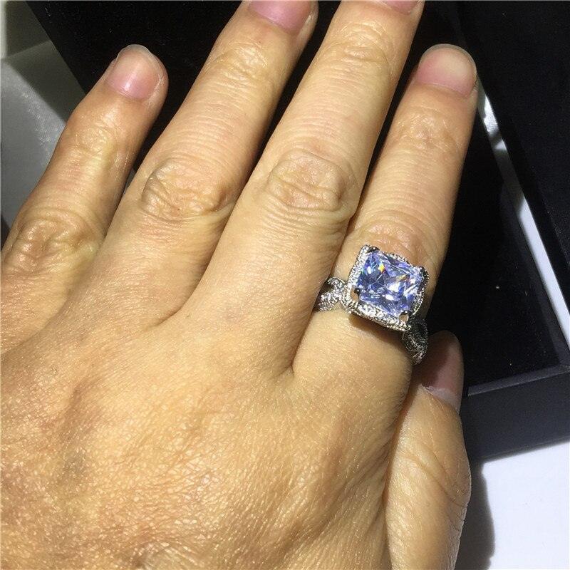 NEW Vintage Luxury Princess cut AAAA Quality CZ Diamonds Engagement Wedding Court Ring - The Jewellery Supermarket