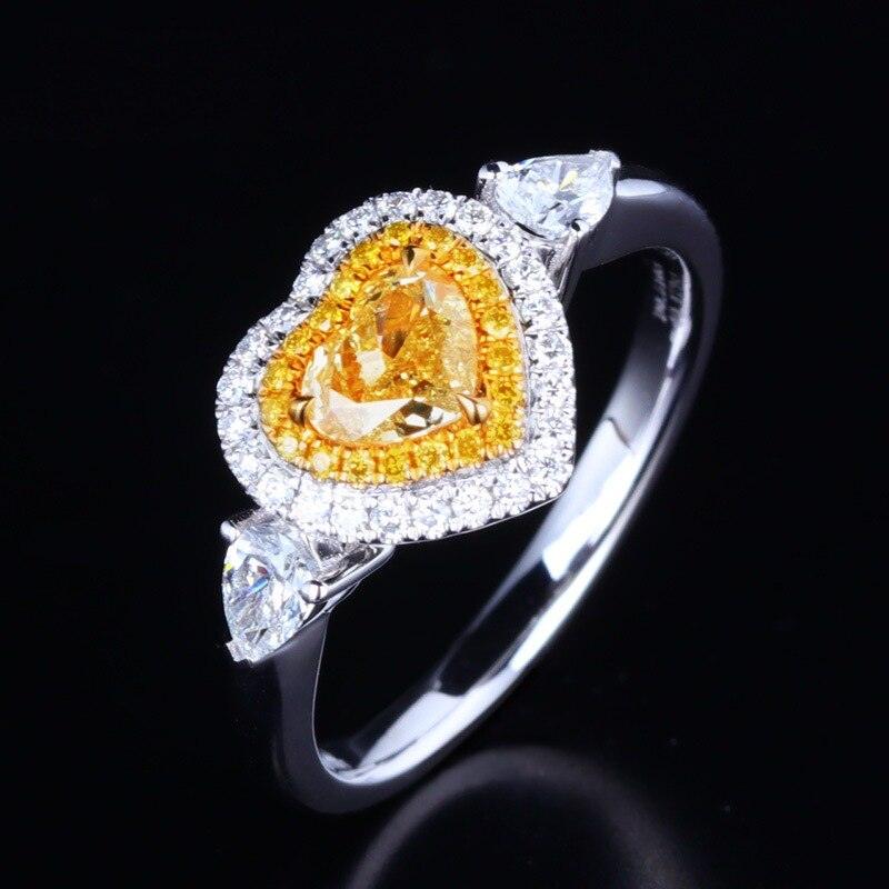 Pretty New Design Yellow Heart Shape AAA+ Cubic Zirconia Diamonds Fashion Ring - The Jewellery Supermarket