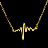 New Design Gold Colour Heart Beat Pendant Necklace Earrings Stainless Steel Chains Jewellery Sets - The Jewellery Supermarket