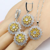 Ideal Birthday Gift - Silver 925 Yellow Zircon Jewellery Set - The Jewellery Supermarket