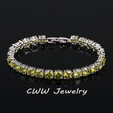 DAZZLING Brand Fashion Yellow Gold Color Clear Round AAA+ Cubic Zircon Simulated Diamonds Tennis Bracelets - The Jewellery Supermarket