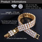 NEW Quality 3 Row Yellow Gold Colour AAA+ Cubic Zirconia Diamonds Luxury Tennis Bracelet - The Jewellery Supermarket