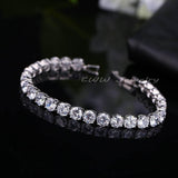 DAZZLING Brand Fashion Yellow Gold Color Clear Round AAA+ Cubic Zircon Simulated Diamonds Tennis Bracelets - The Jewellery Supermarket