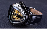 NEW - Luxury Men Golden SteampunkTriangle Skeleton Movement Mechanical Wrist Watch - The Jewellery Supermarket