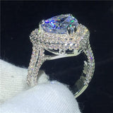 NEW Big Heart shape 6ct AAAA Quality Cubic Zirconia Promise Engagement Rings - The Jewellery Supermarket