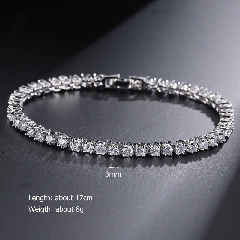 AMAZING Trendy Round AAA+ Cubic Zirconia Simulated Diamonds Tennis Bracelets Bangles for Women - The Jewellery Supermarket