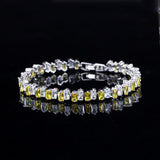 High Quality Yellow Gold Color Fashion AAA+ Cubic Zirconia Simulated Diamonds Tennis Bracelets - The Jewellery Supermarket